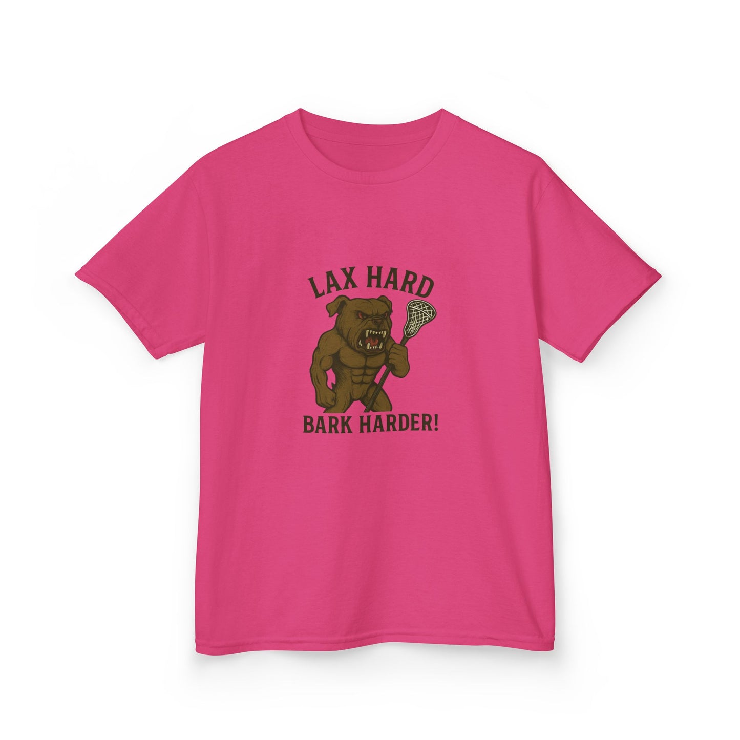 Kids Boy/Girl Graphic Tee - Lax Hard Bark Harder! Funny Kids T-Shirt