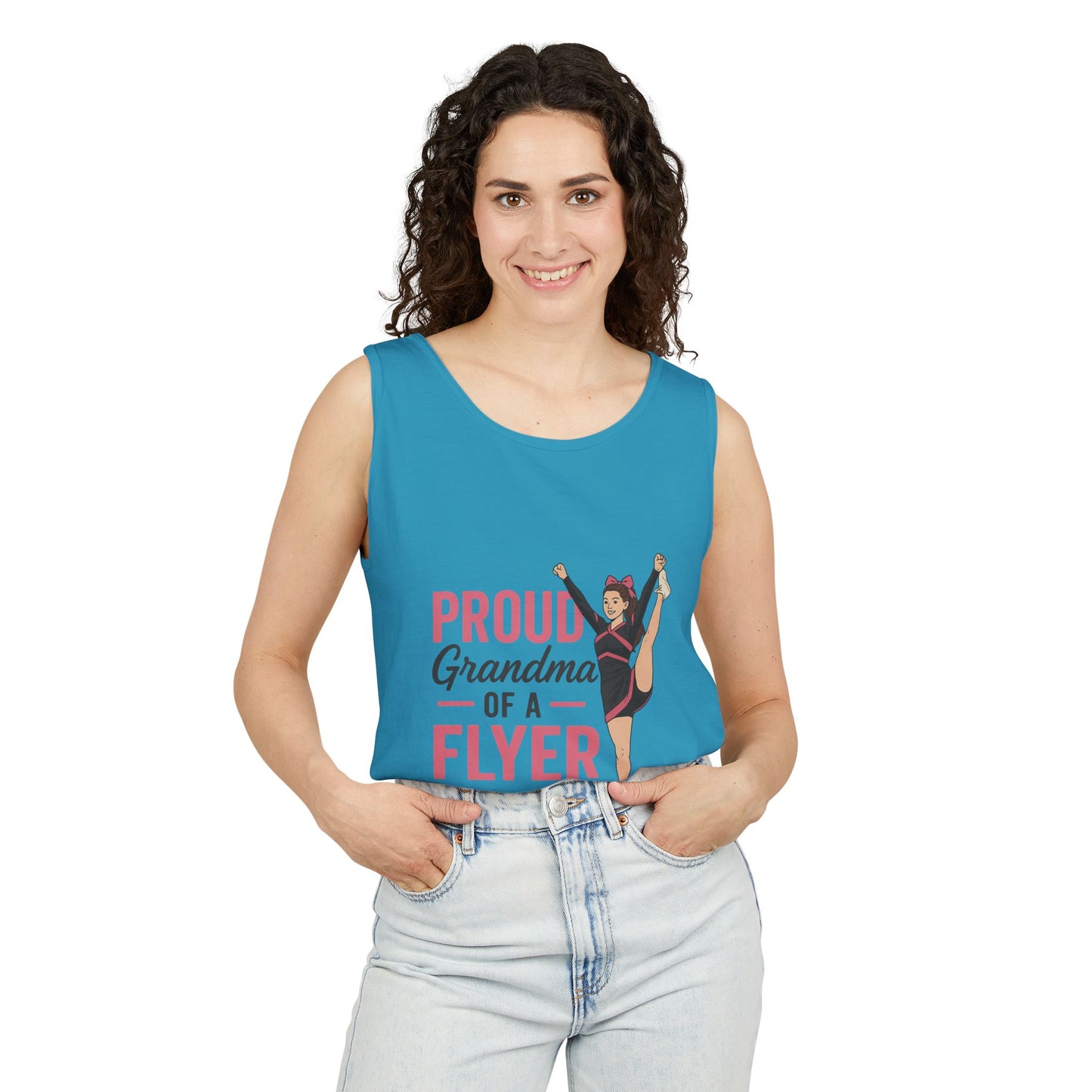Women's Proud Grandma Tank Top, Cute Tank for Cheer Grandmas