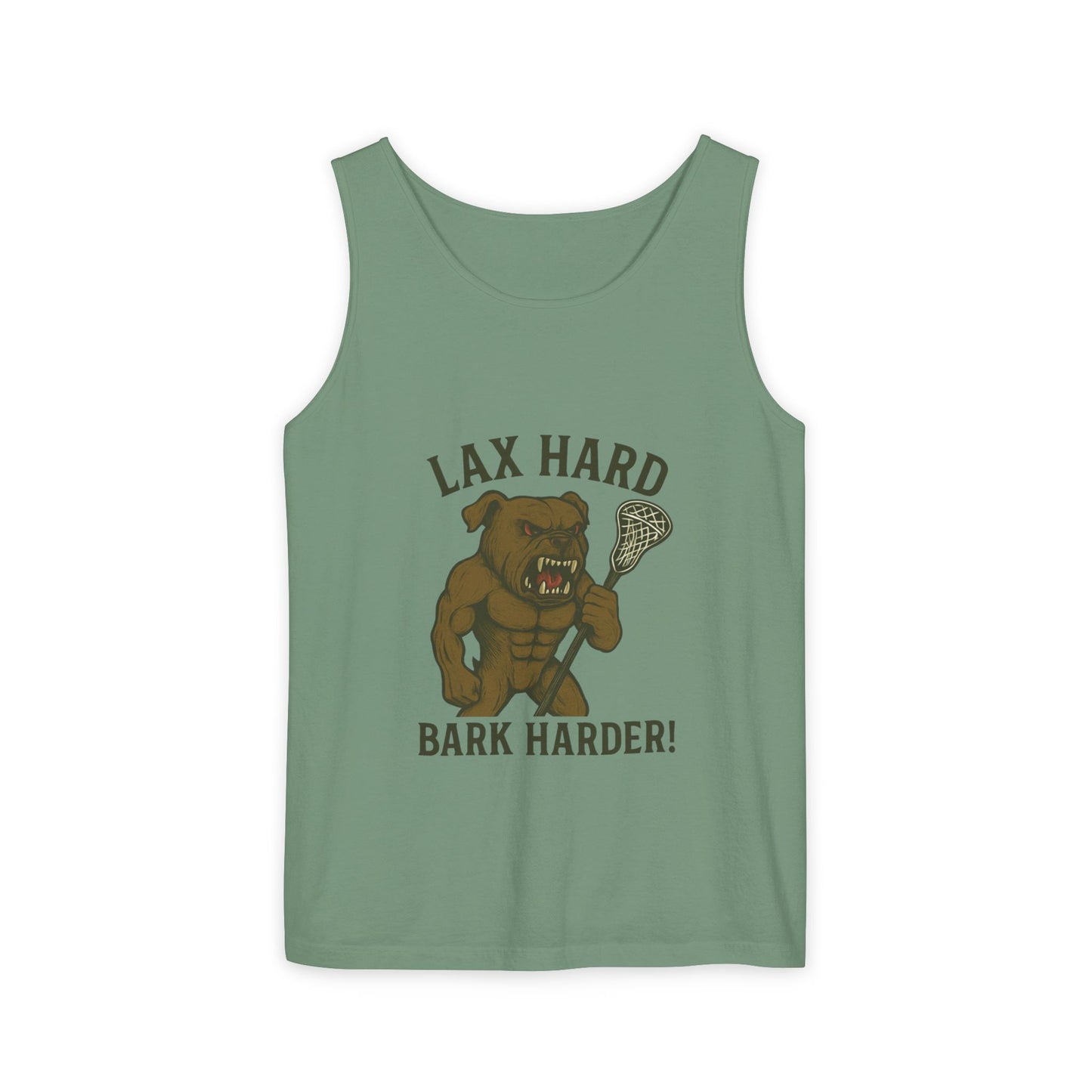 Men's Lacrosse Hard, Bark Harder Tank Top