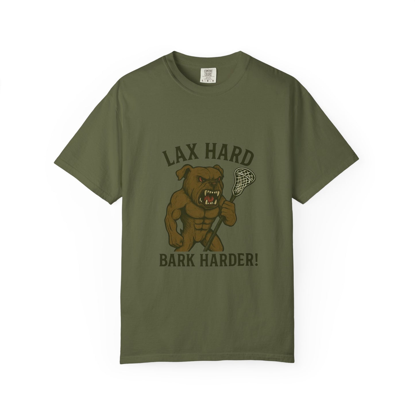 Men's T-Shirt- Lax Hard, Bark Harder