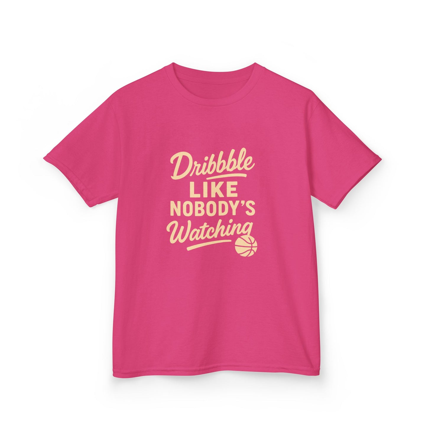 Kids Basketball Tee, Dribble Like Nobody's Watching Shirt, Unisex Youth Sports Apparel