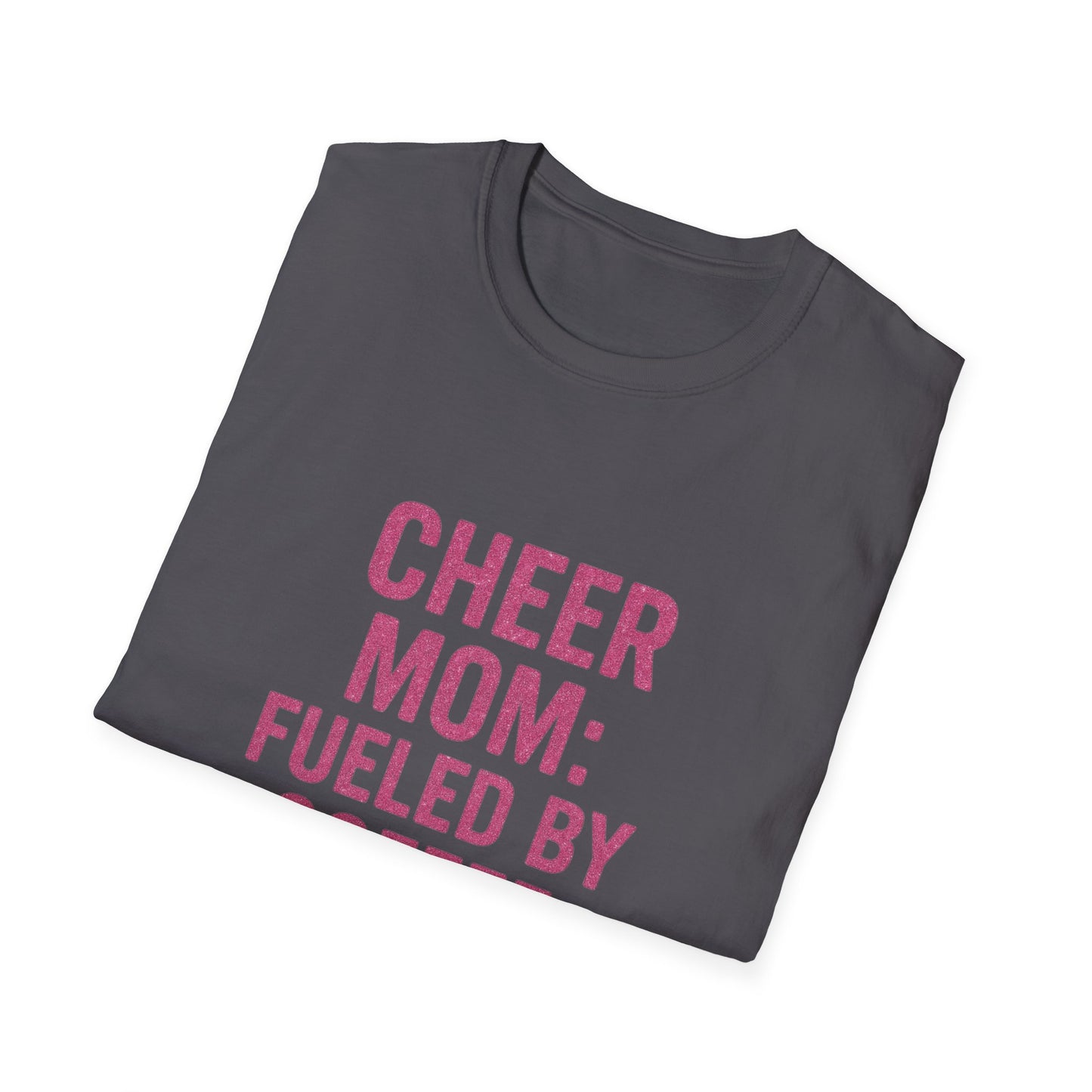 Cheer Mom T-Shirt Fueled By Coffee And Glitter