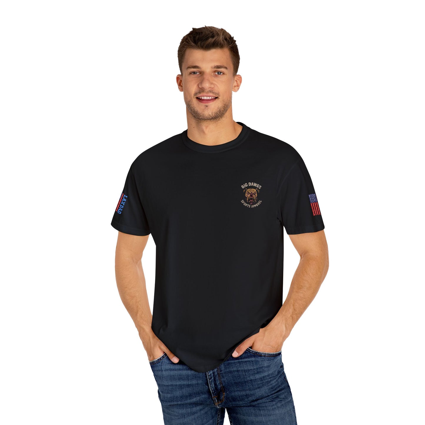 Men's- LaxDad-Logo Tee- Embroidery Stitching