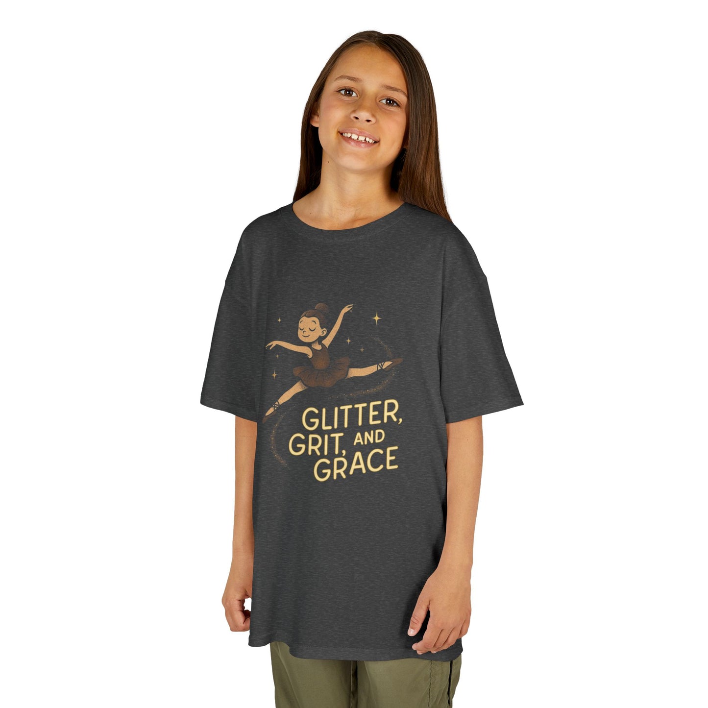 Girls Dance Tee- Ballet Glitter Kids Tee - Glitter, Grit and Grace T-Shirt