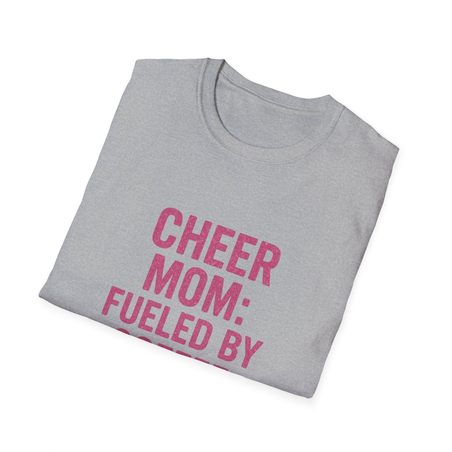 Cheer Mom T-Shirt Fueled By Coffee And Glitter
