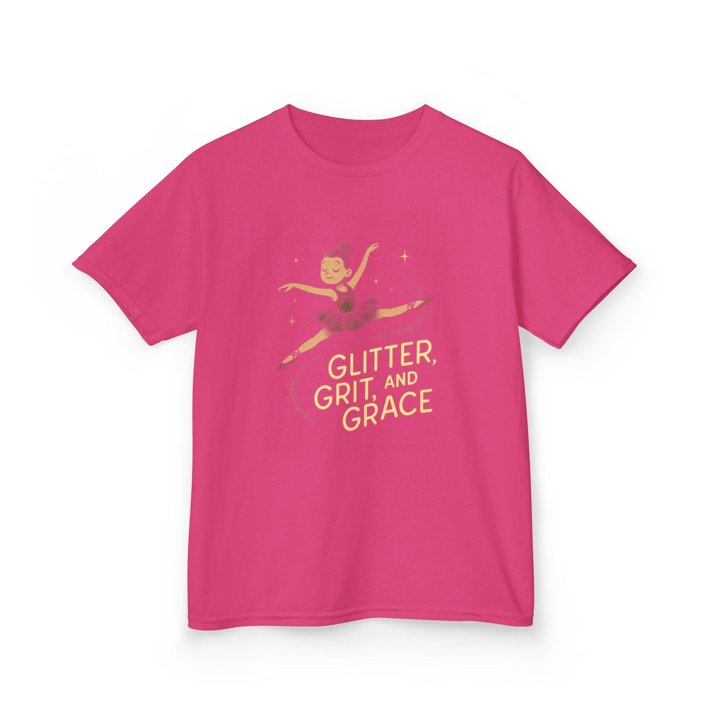 Girls Dance Tee- Ballet Glitter Kids Tee - Glitter, Grit and Grace T-Shirt