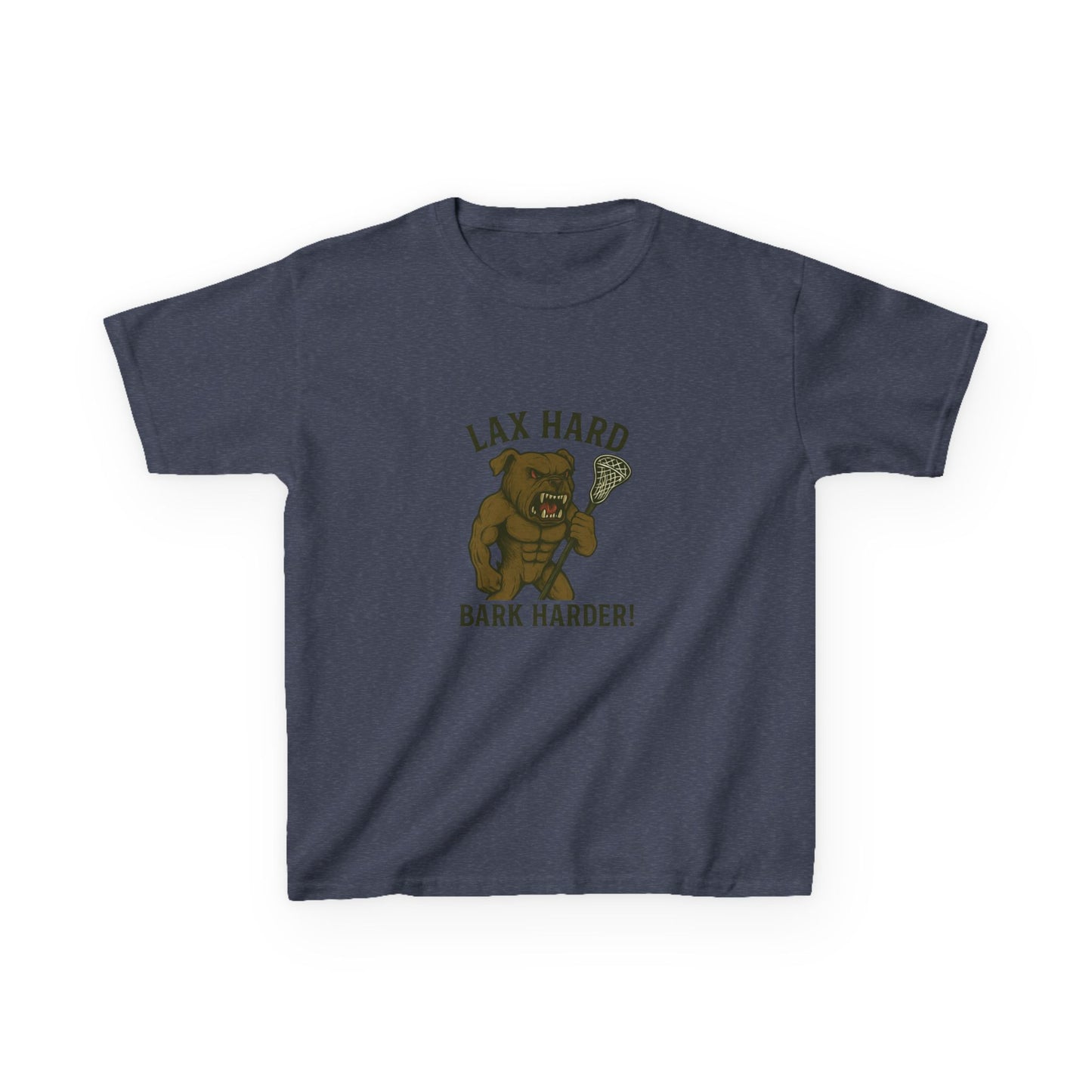 Kids Boy/Girl Graphic Tee - Lax Hard Bark Harder! Funny Kids T-Shirt