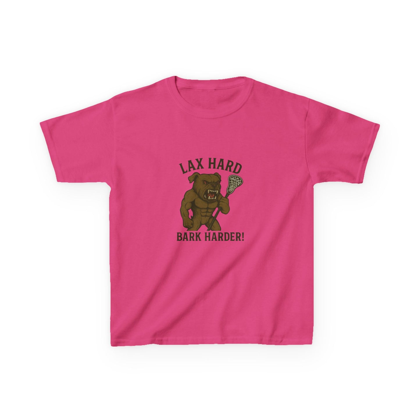 Kids Boy/Girl Graphic Tee - Lax Hard Bark Harder! Funny Kids T-Shirt