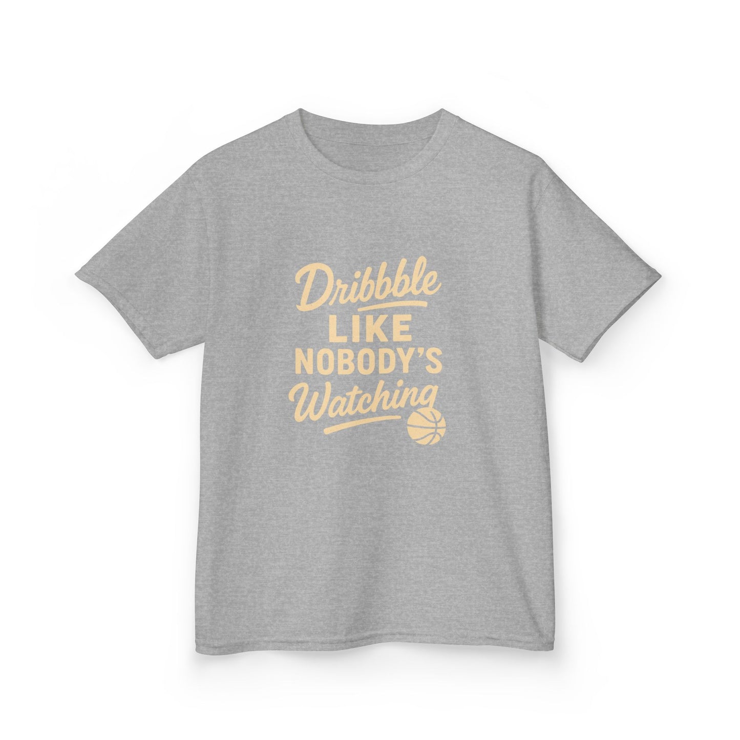 Kids Basketball Tee, Dribble Like Nobody's Watching Shirt, Unisex Youth Sports Apparel