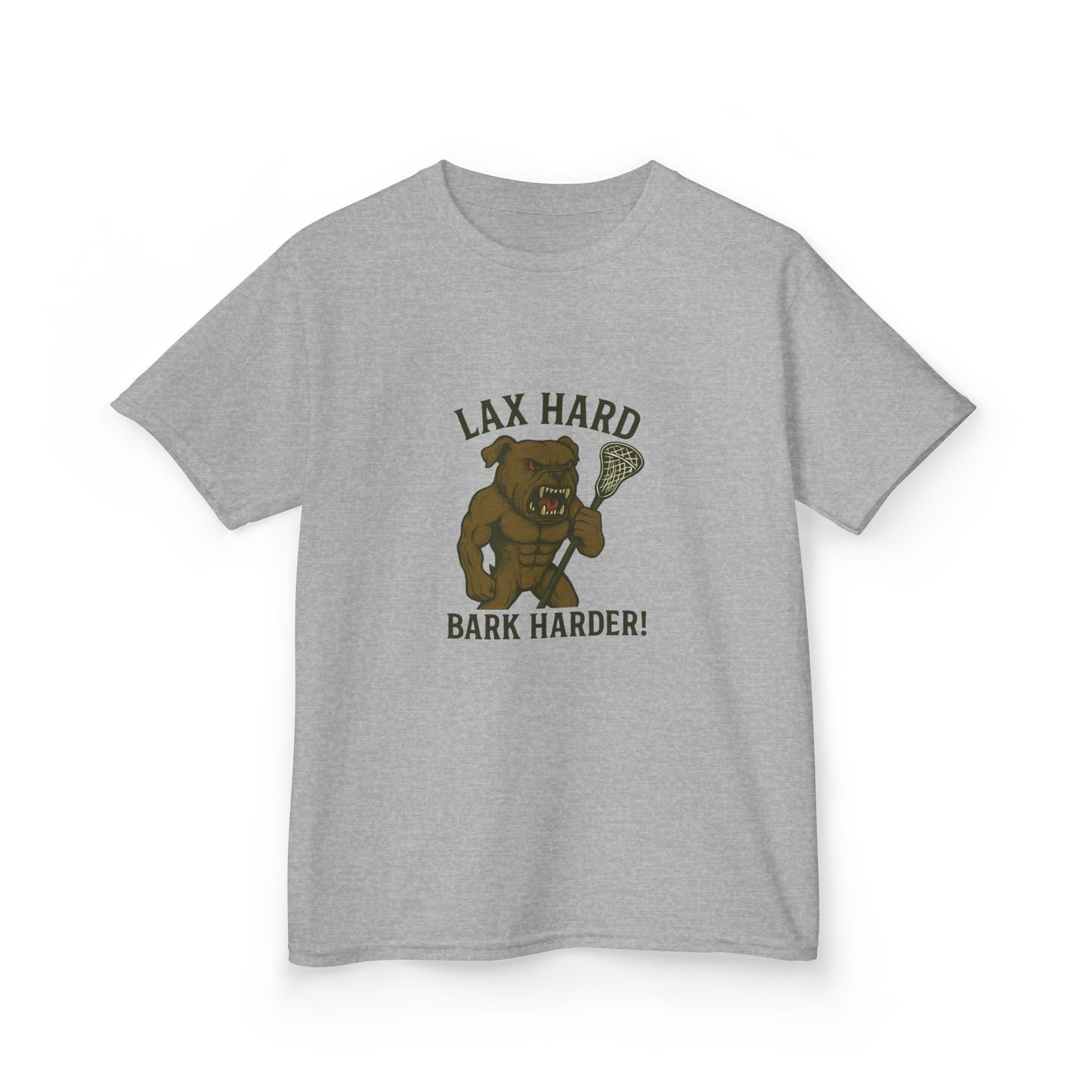 Kids Boy/Girl Graphic Tee - Lax Hard Bark Harder! Funny Kids T-Shirt