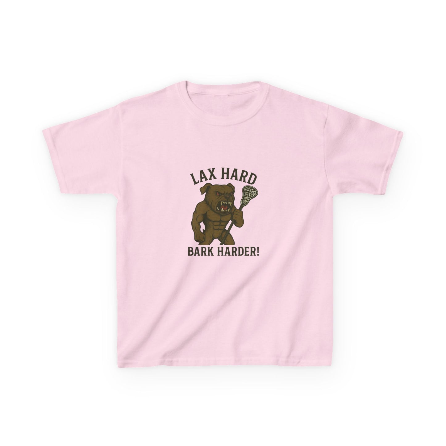 Kids Boy/Girl Graphic Tee - Lax Hard Bark Harder! Funny Kids T-Shirt