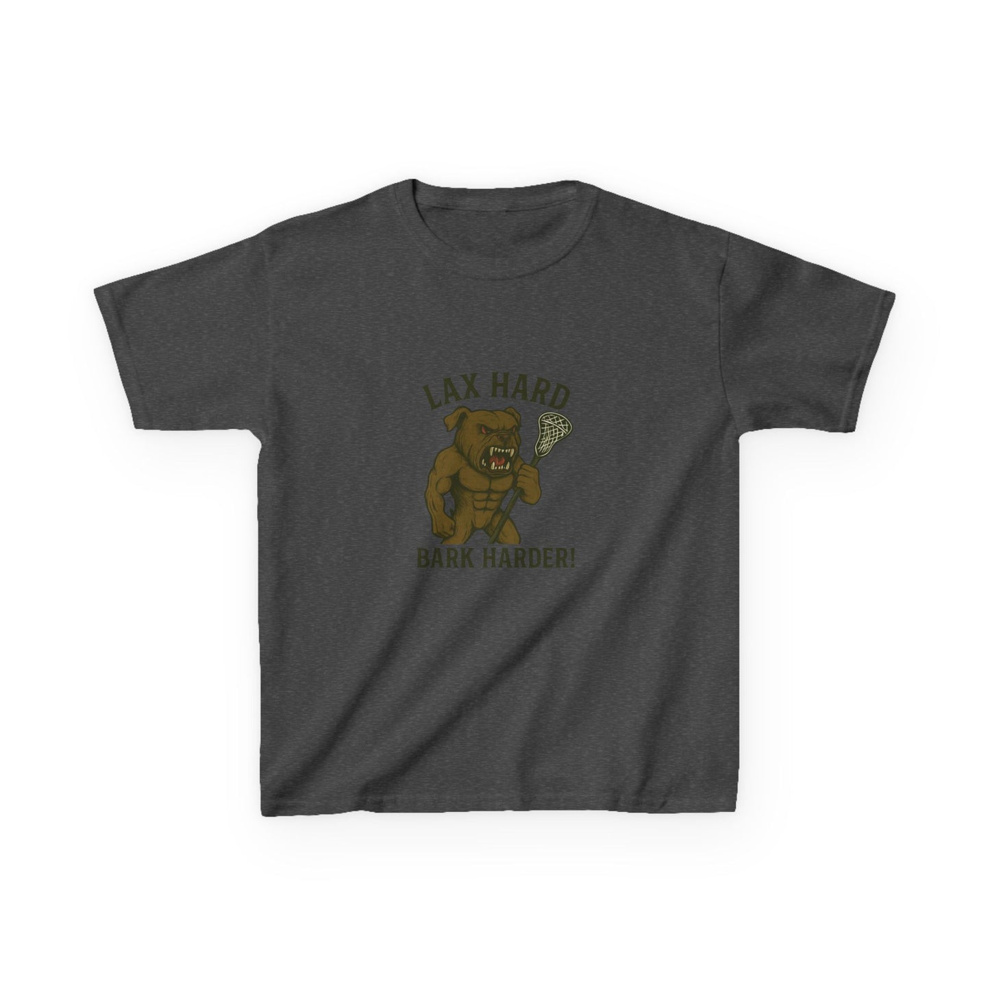 Kids Boy/Girl Graphic Tee - Lax Hard Bark Harder! Funny Kids T-Shirt