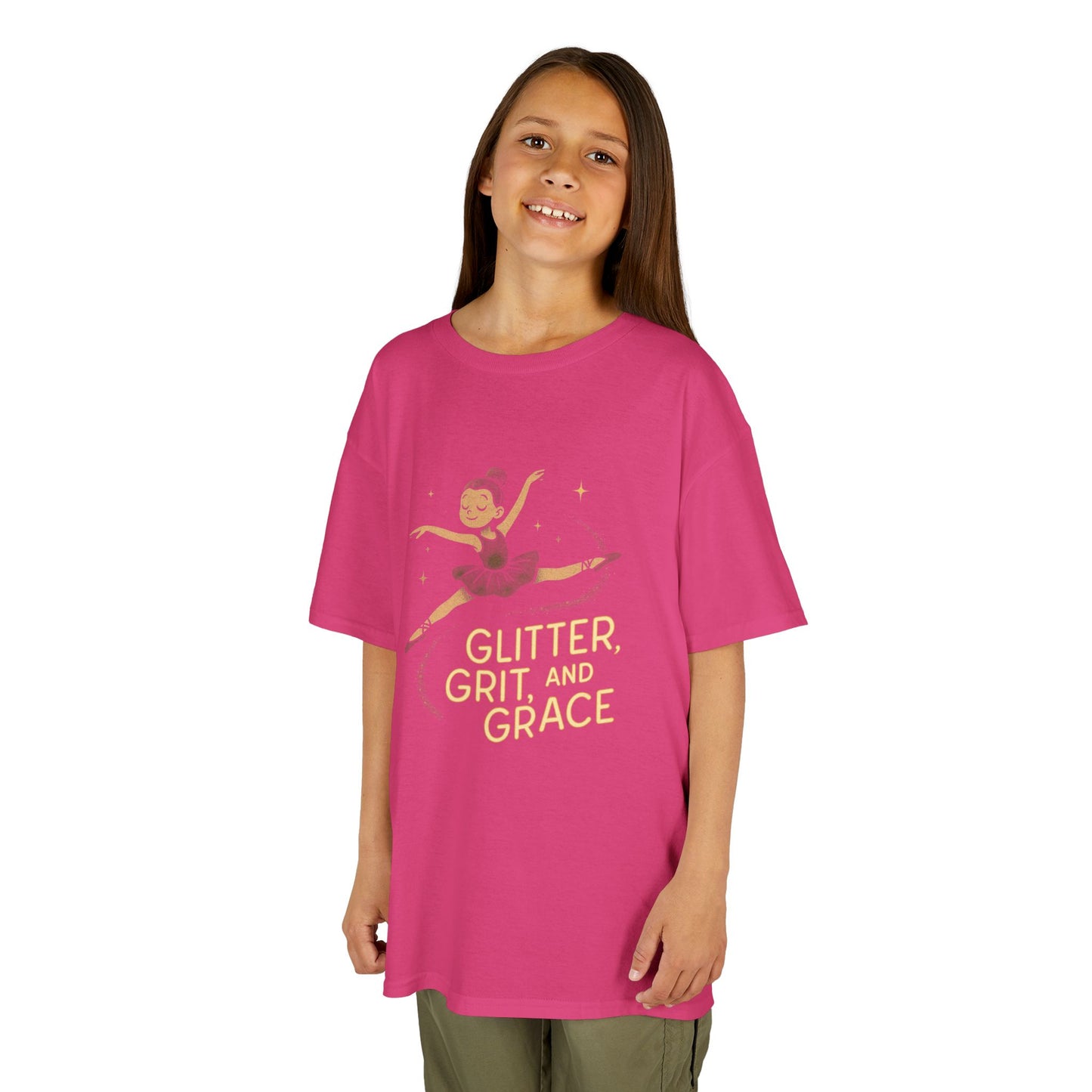 Girls Dance Tee- Ballet Glitter Kids Tee - Glitter, Grit and Grace T-Shirt