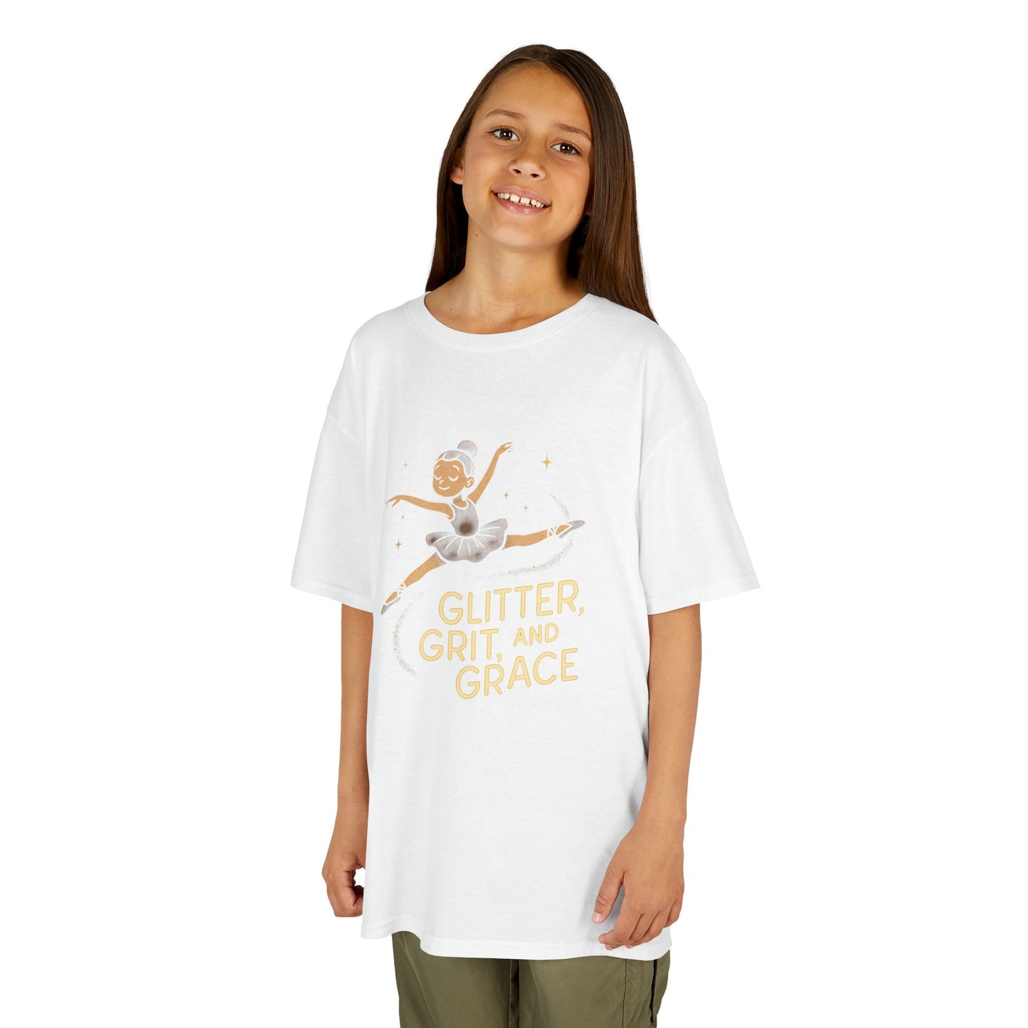 Girls Dance Tee- Ballet Glitter Kids Tee - Glitter, Grit and Grace T-Shirt