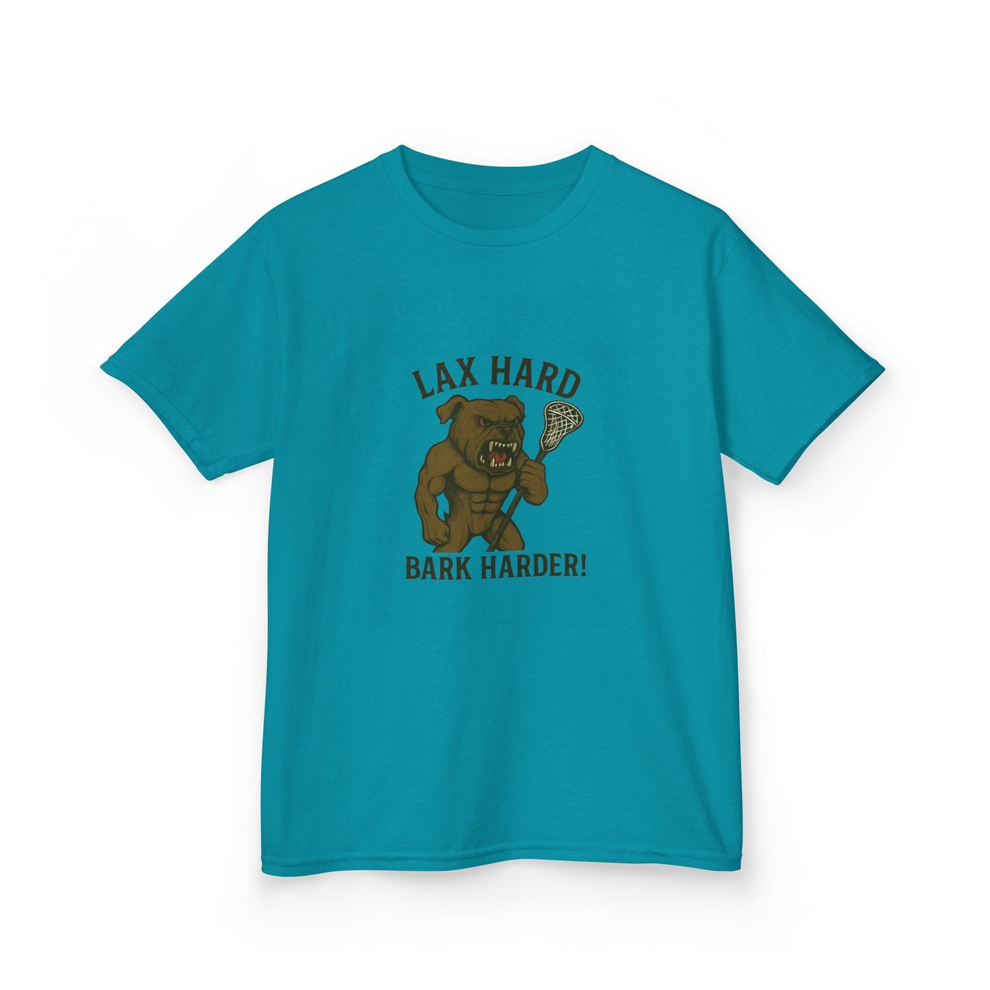 Kids Boy/Girl Graphic Tee - Lax Hard Bark Harder! Funny Kids T-Shirt
