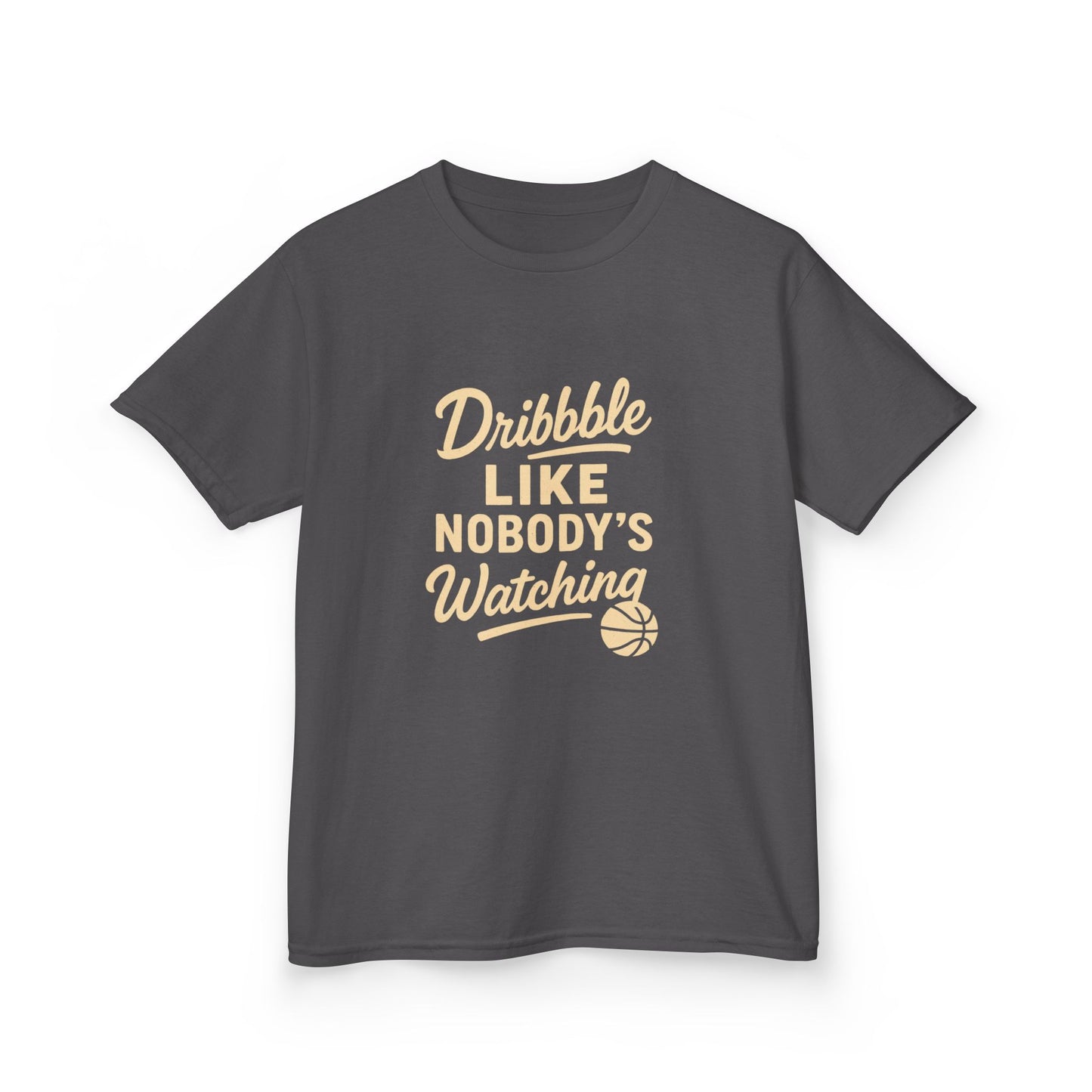 Kids Basketball Tee, Dribble Like Nobody's Watching Shirt, Unisex Youth Sports Apparel