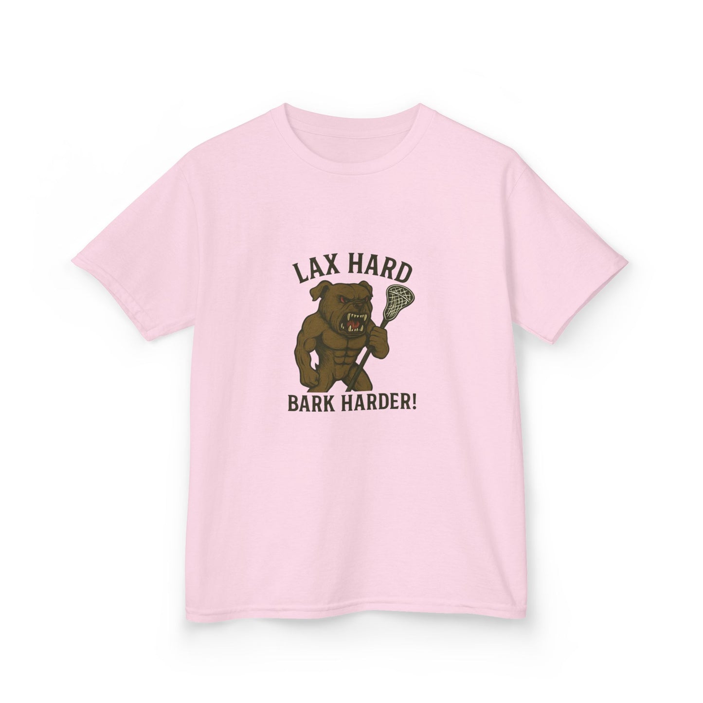 Kids Boy/Girl Graphic Tee - Lax Hard Bark Harder! Funny Kids T-Shirt