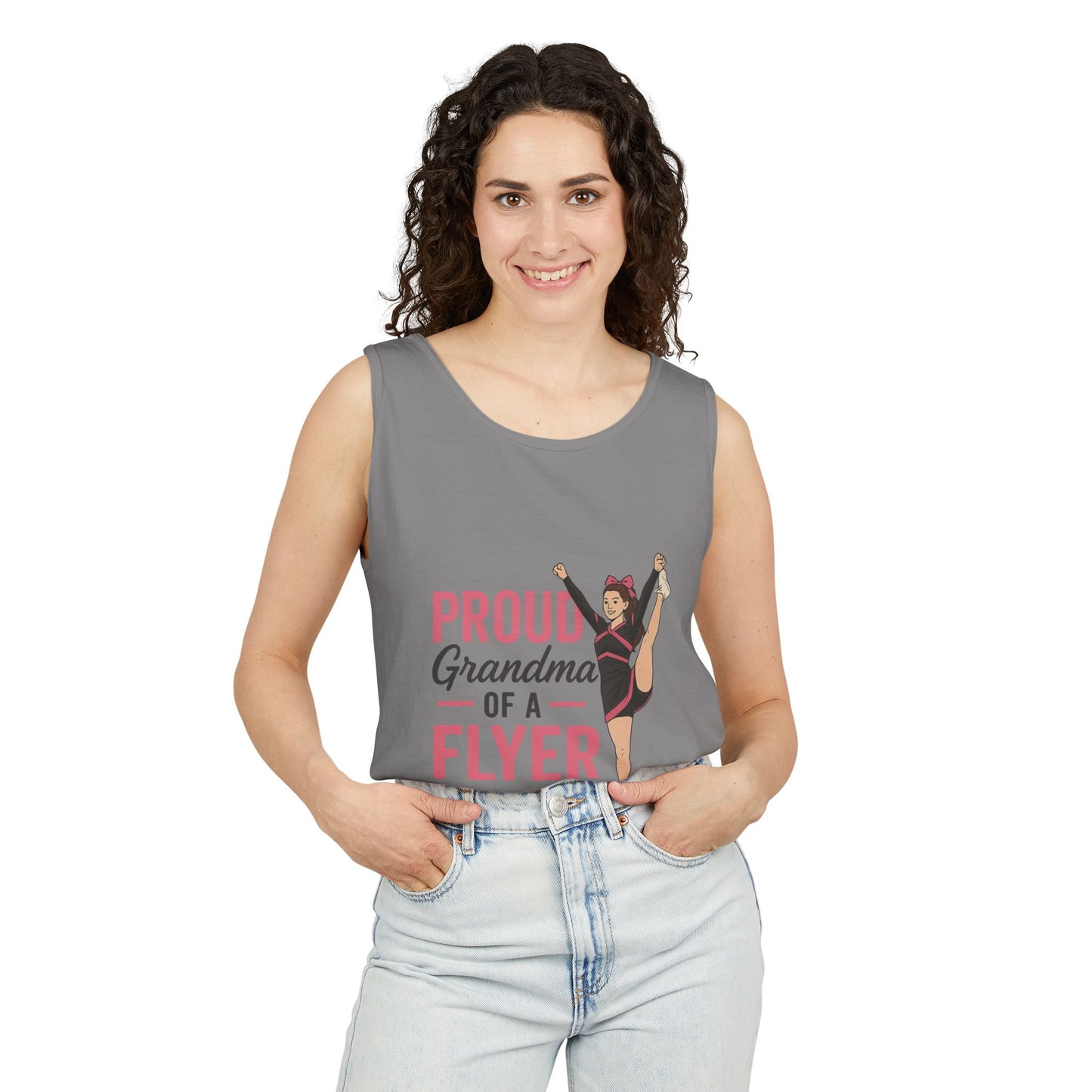 Women's Proud Grandma Tank Top, Cute Tank for Cheer Grandmas