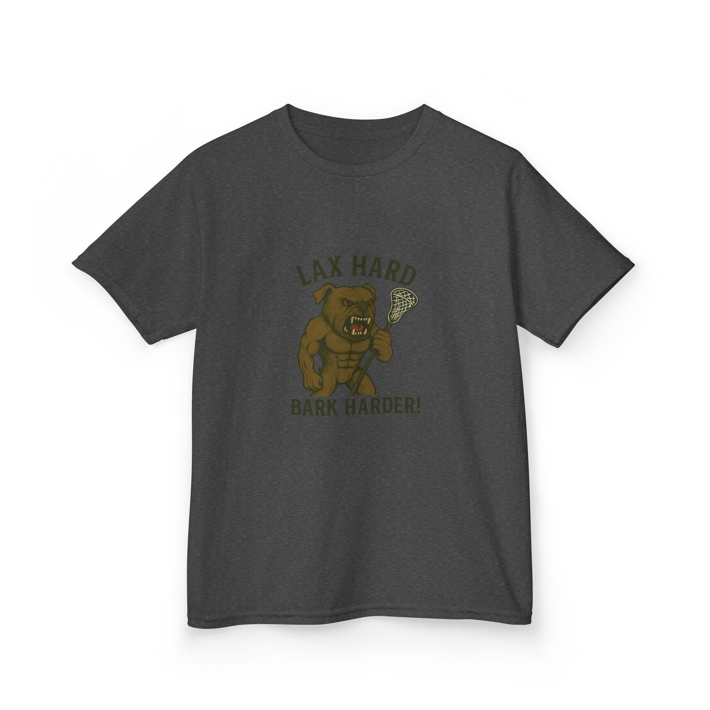 Kids Boy/Girl Graphic Tee - Lax Hard Bark Harder! Funny Kids T-Shirt