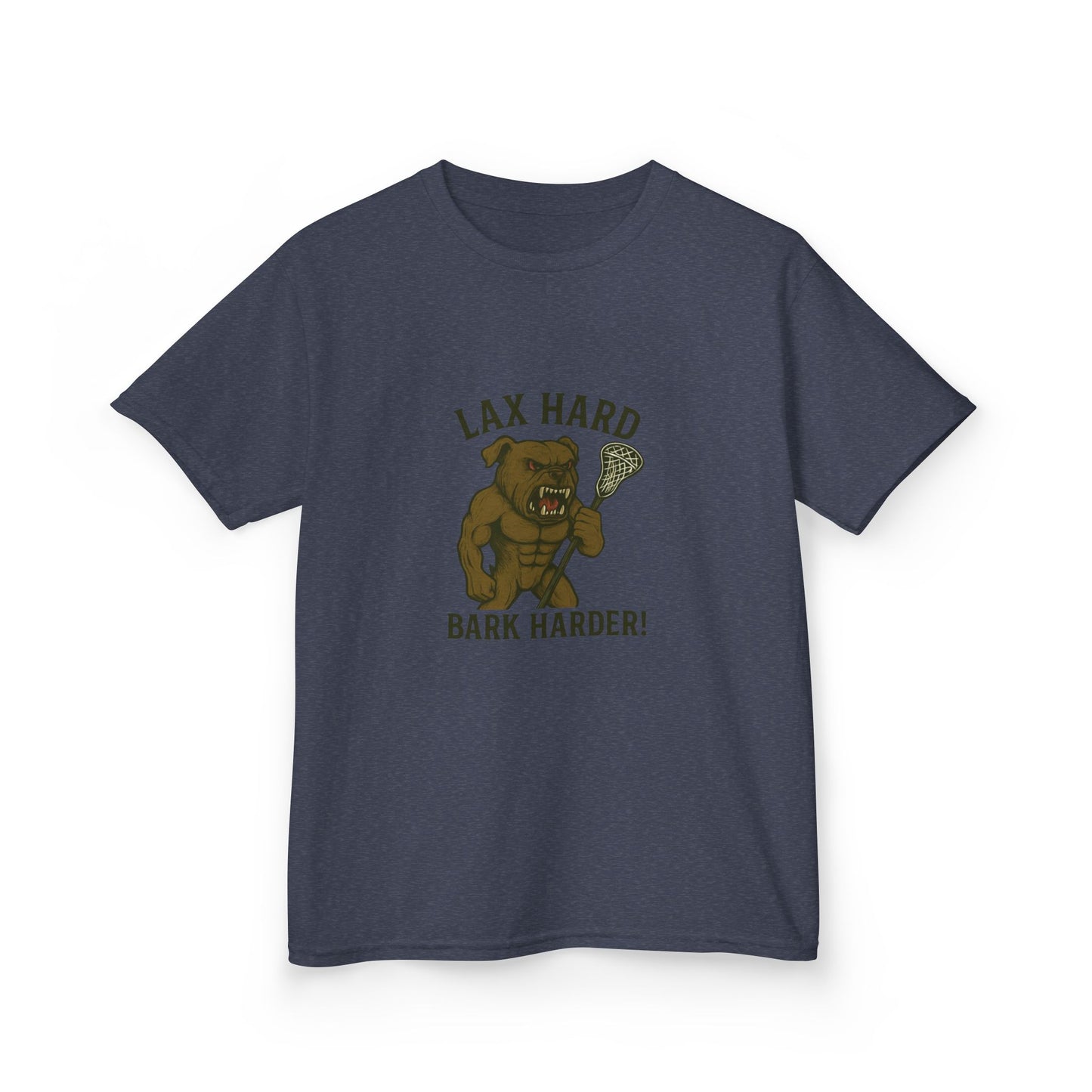 Kids Boy/Girl Graphic Tee - Lax Hard Bark Harder! Funny Kids T-Shirt