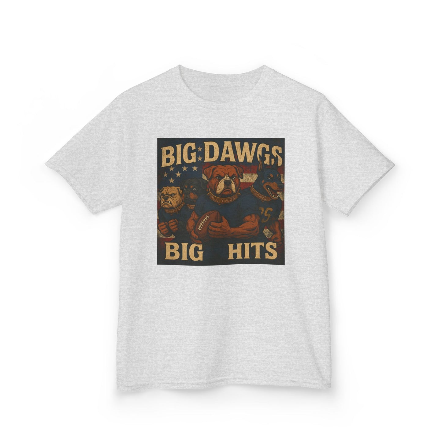 Kid's Football Graphic Tee - Big Dawgs Big Hits | Youth T-Shirt