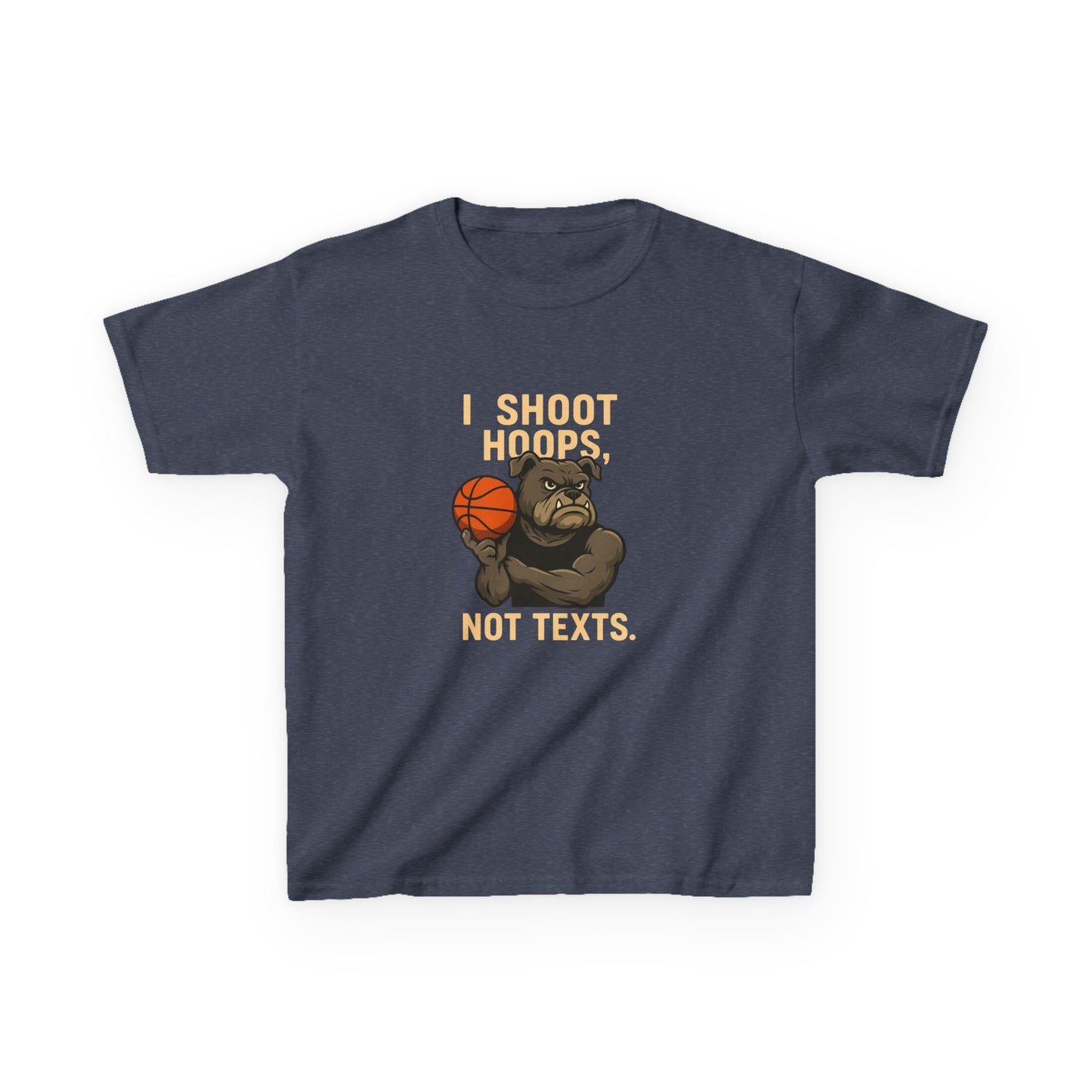 Kids Basketball Tee- I Shoot Hoops, Not Texts