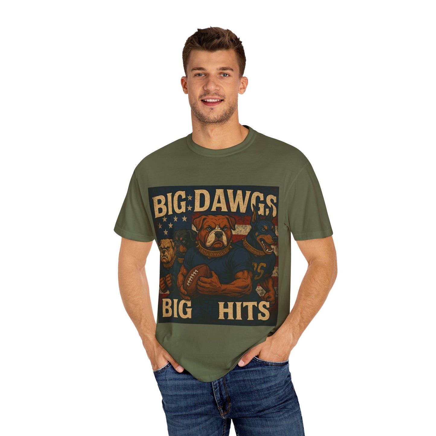 Men's Big Dawgs, Big Hits T-Shirt, Casual Tee