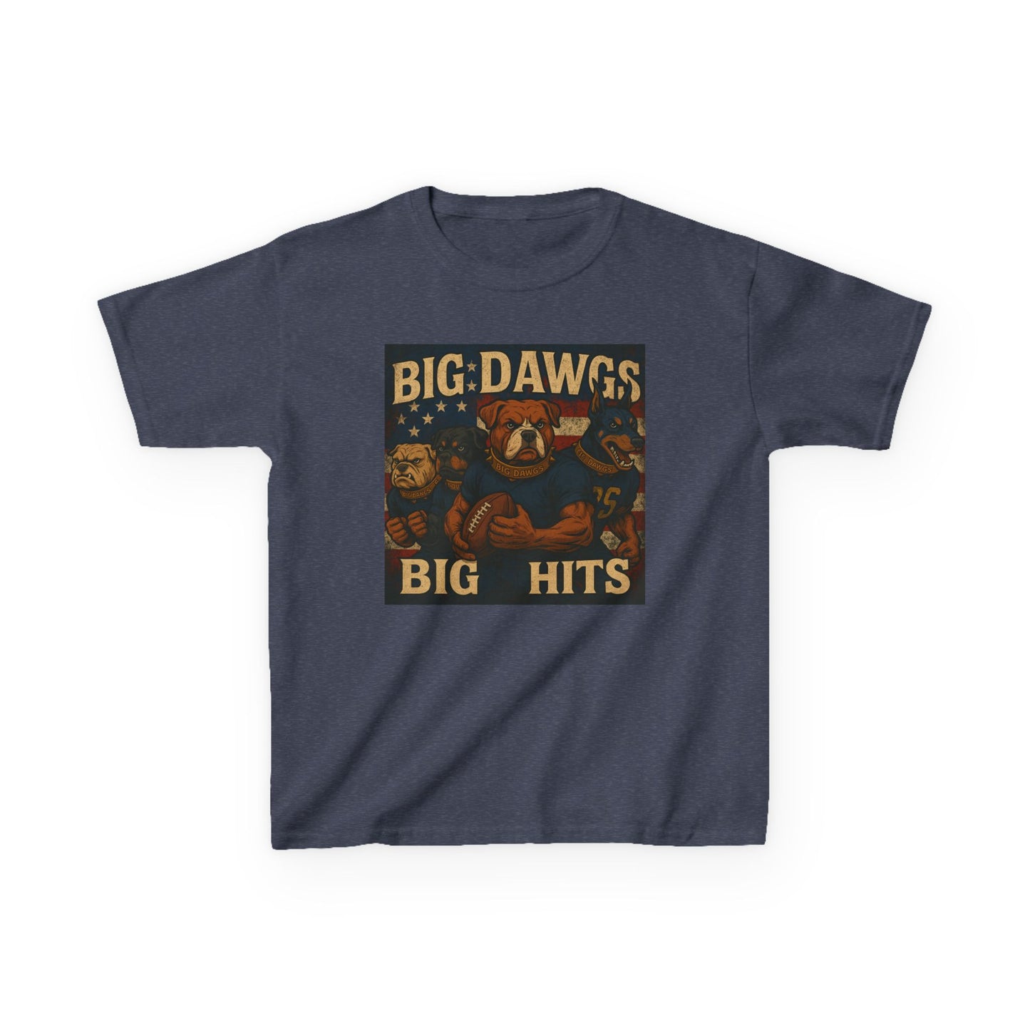 Big Dawgs Big Hits Kids Tee - Fun Cotton Shirt for Sports Events, Everyday Wear
