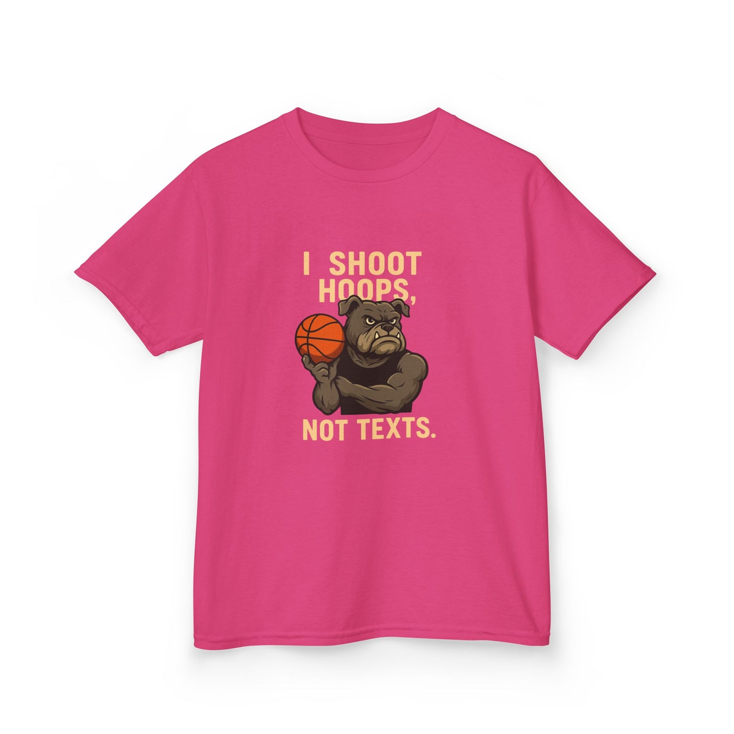 Kids Basketball Tee- I Shoot Hoops, Not Texts