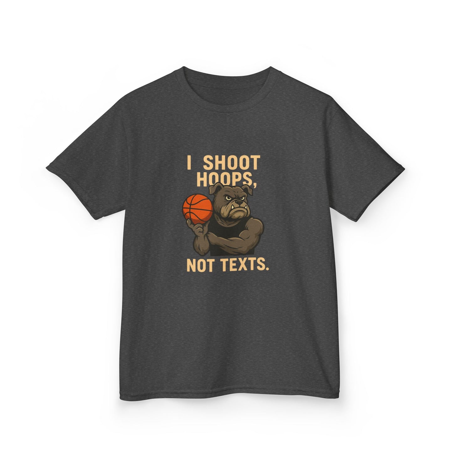 Kids Basketball Tee- I Shoot Hoops, Not Texts