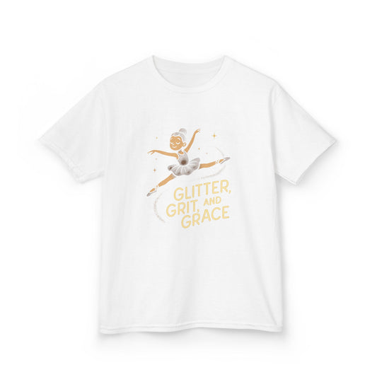 Girls Dance Tee- Ballet Glitter Kids Tee - Glitter, Grit and Grace T-Shirt