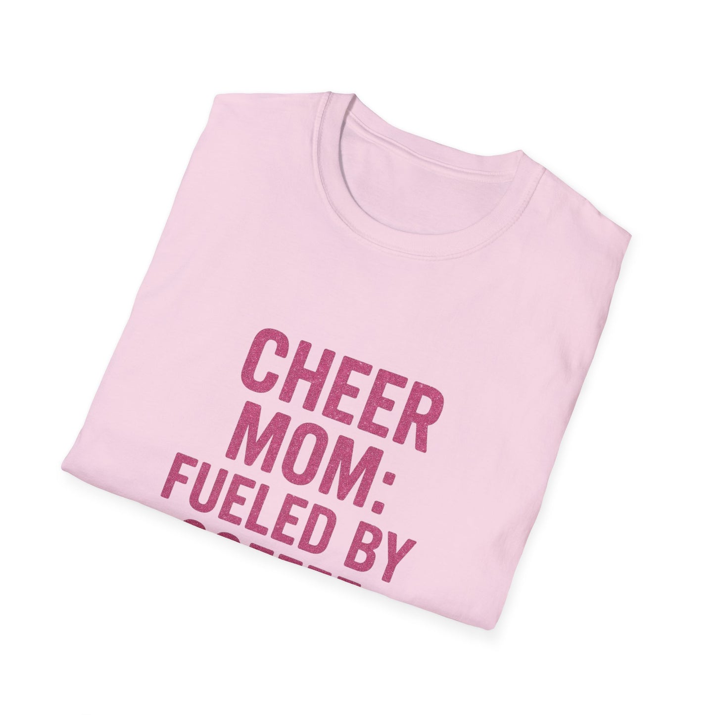 Cheer Mom T-Shirt Fueled By Coffee And Glitter