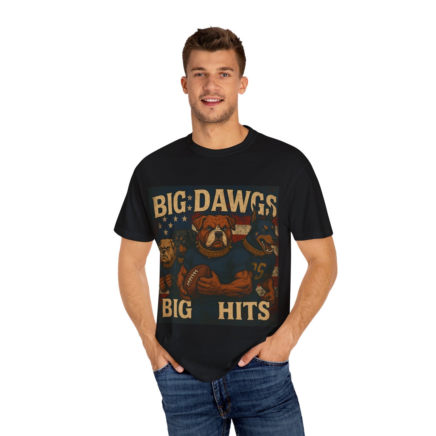 Men's Big Dawgs, Big Hits T-Shirt, Casual Tee