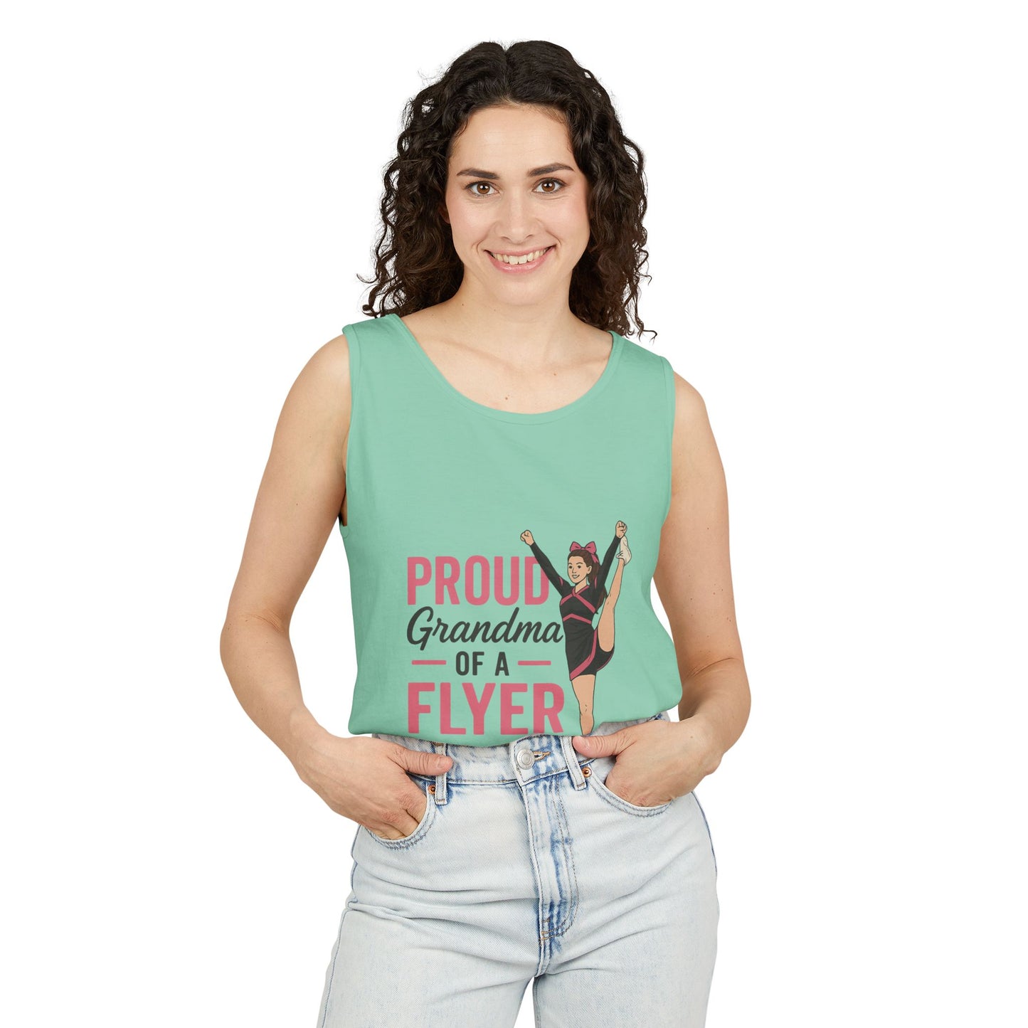 Women's Proud Grandma Tank Top, Cute Tank for Cheer Grandmas