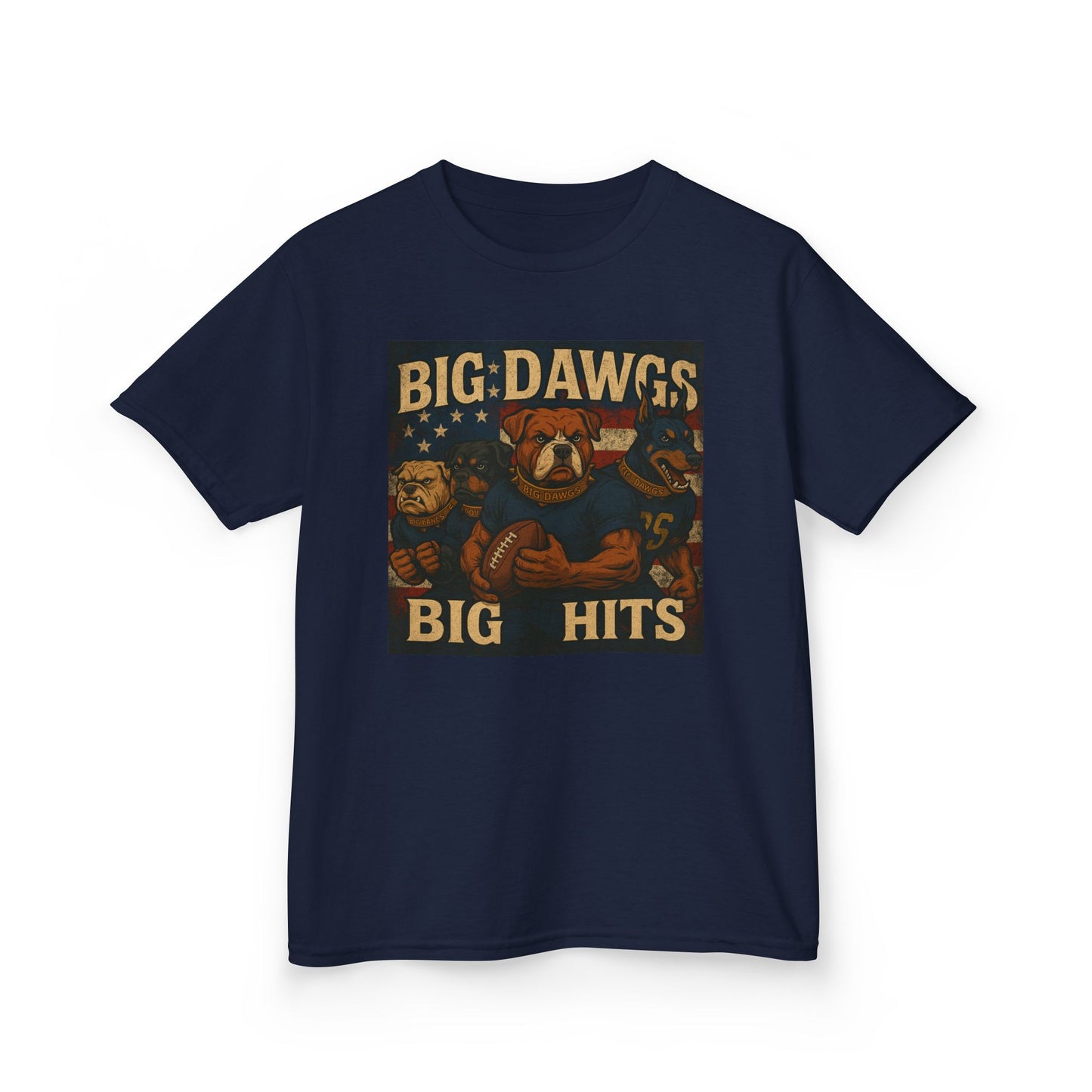 Big Dawgs Big Hits Kids Tee - Fun Cotton Shirt for Sports Events, Everyday Wear