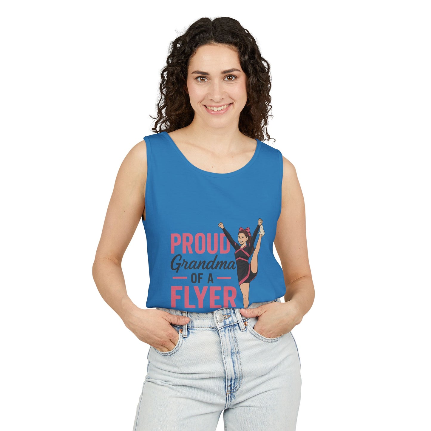 Women's Proud Grandma Tank Top, Cute Tank for Cheer Grandmas