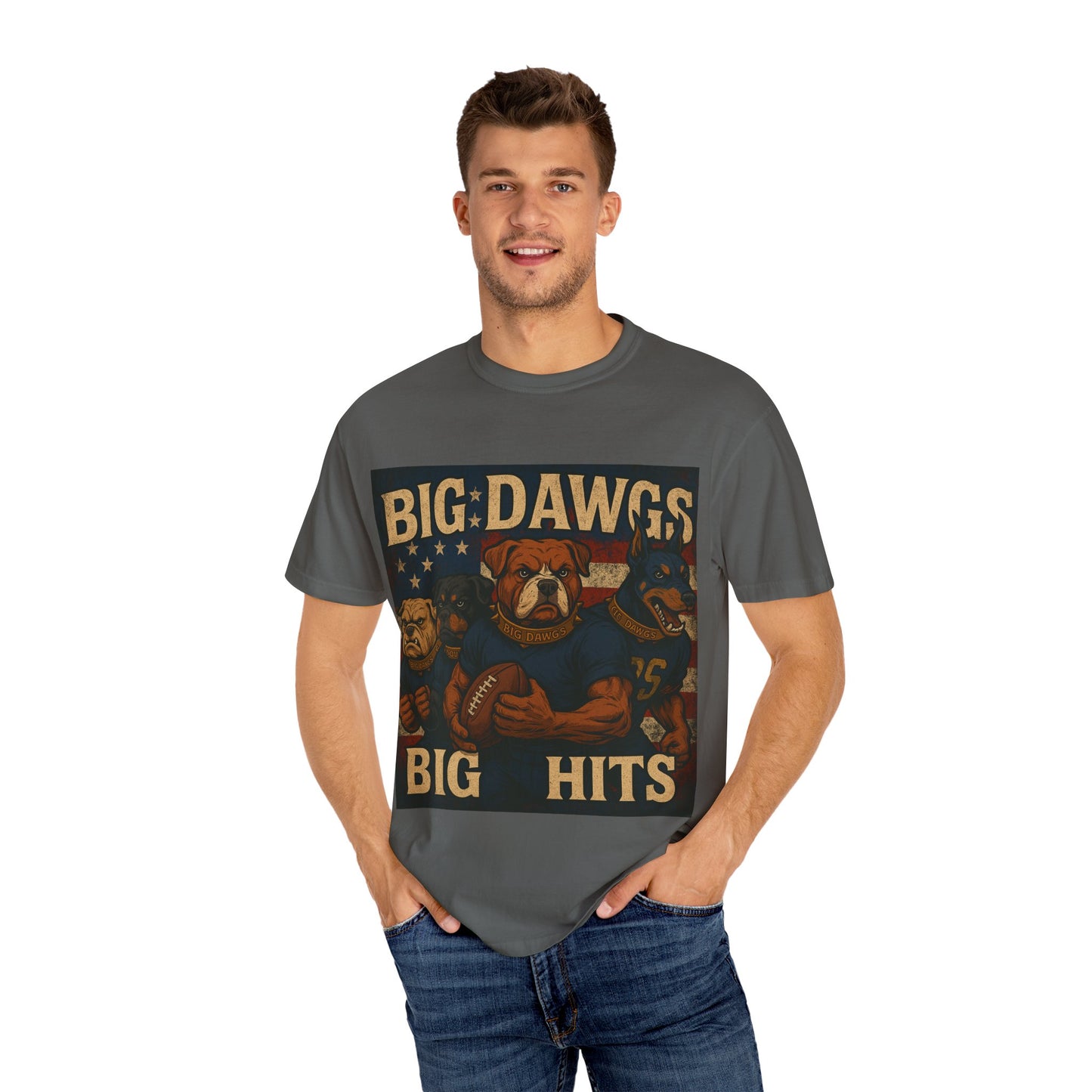 Men's Big Dawgs, Big Hits T-Shirt, Casual Tee