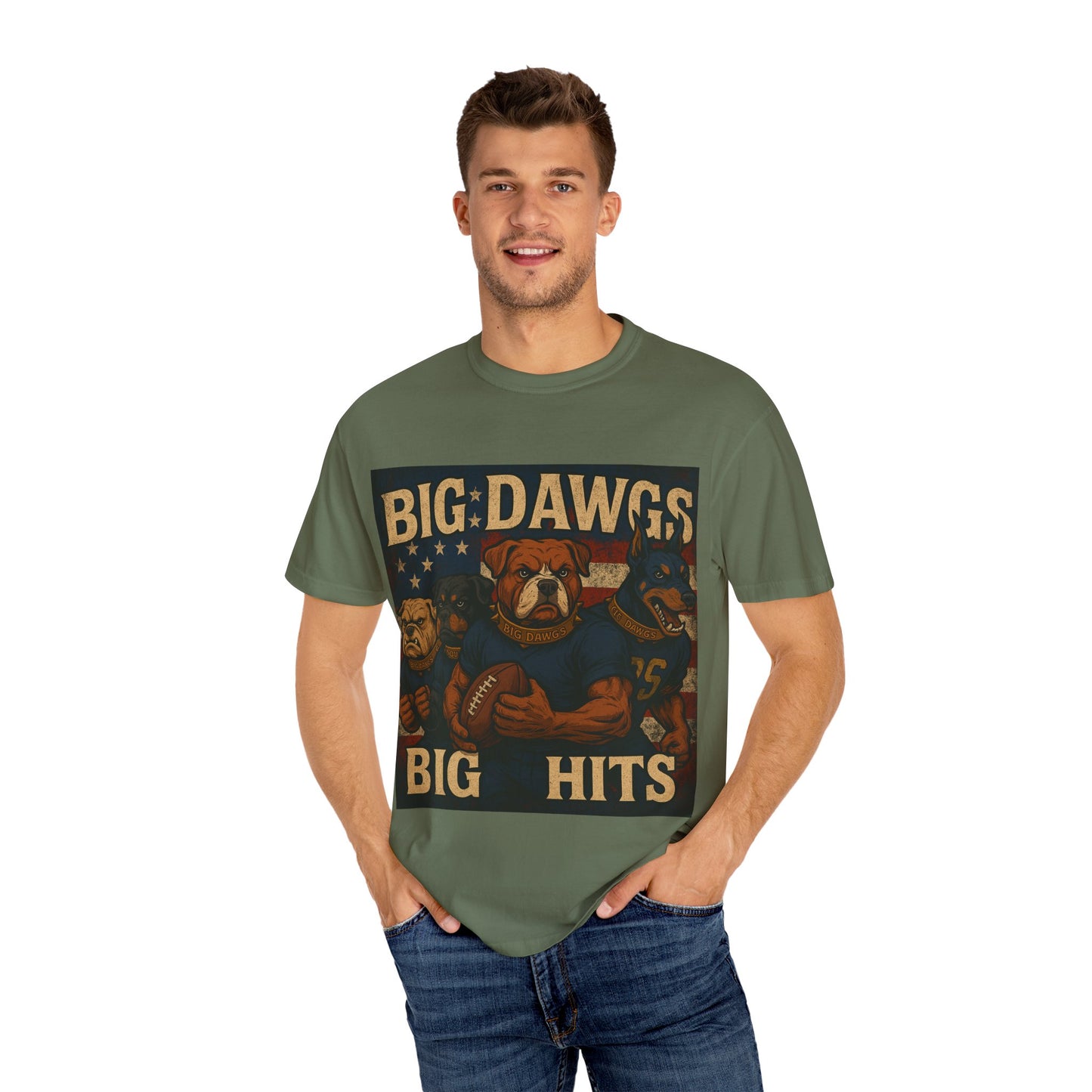 Men's Big Dawgs, Big Hits T-Shirt, Casual Tee