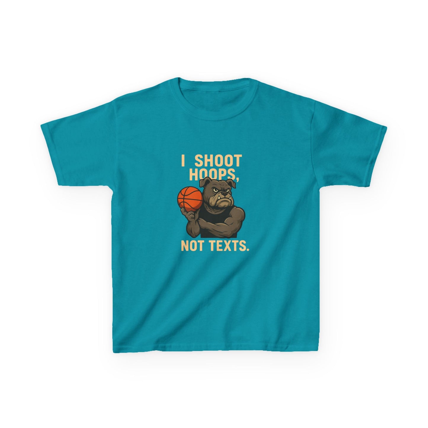 Kids Basketball Tee- I Shoot Hoops, Not Texts
