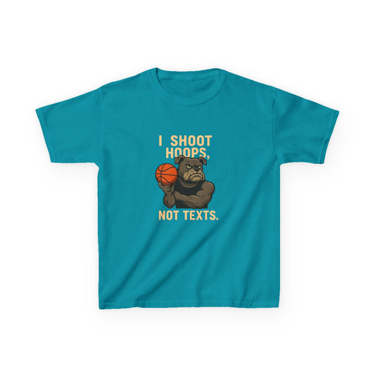 Kids Basketball Tee- I Shoot Hoops, Not Texts