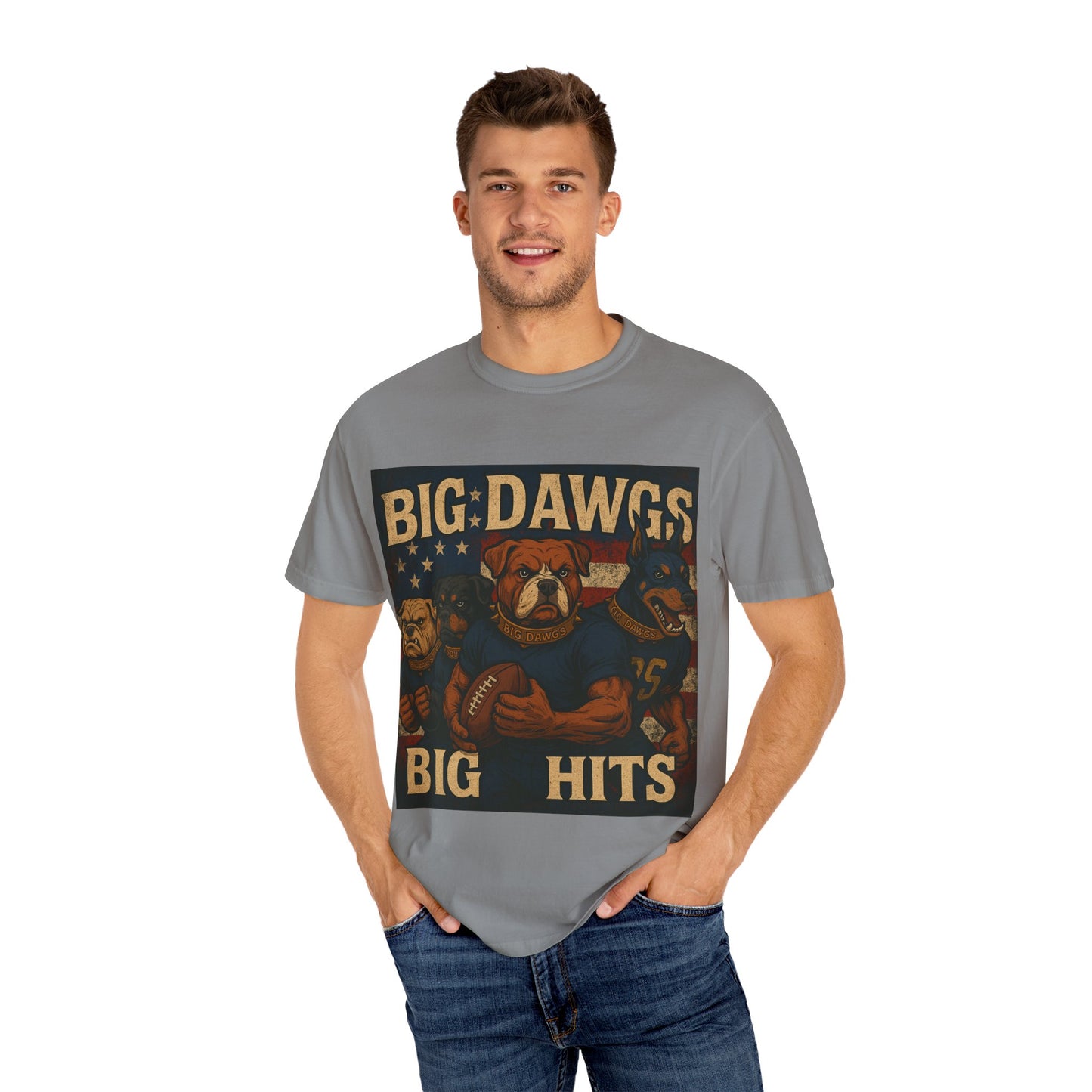 Men's Big Dawgs, Big Hits T-Shirt, Casual Tee