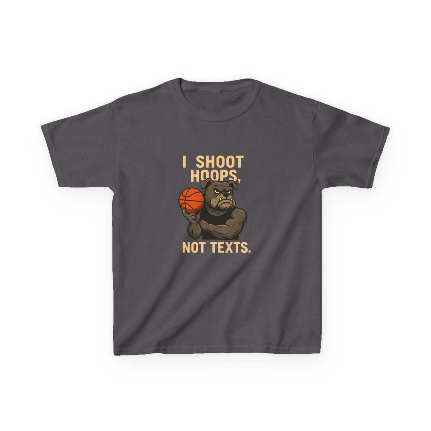Kids Basketball Tee- I Shoot Hoops, Not Texts