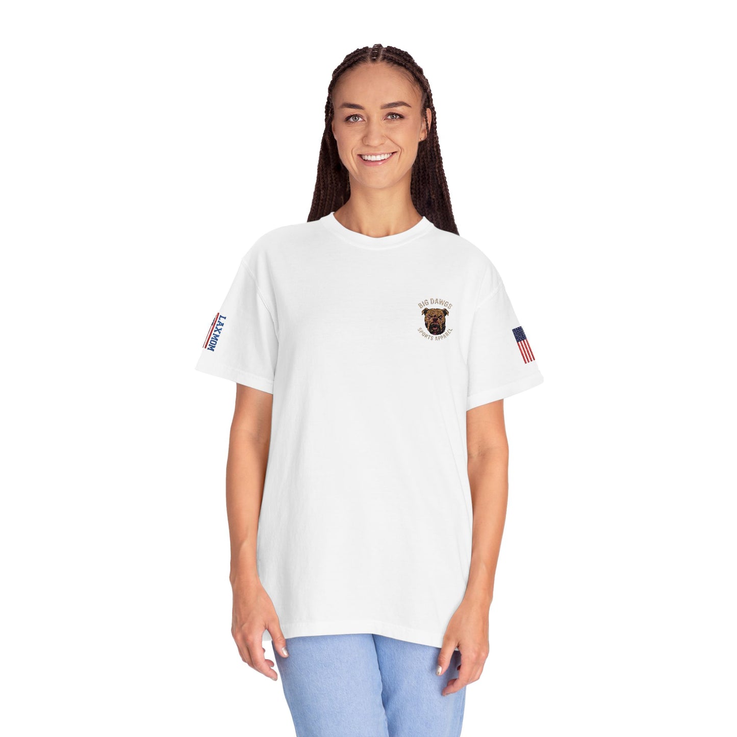 Women's- LaxMom-Logo Tee-  Embroidery Stitching