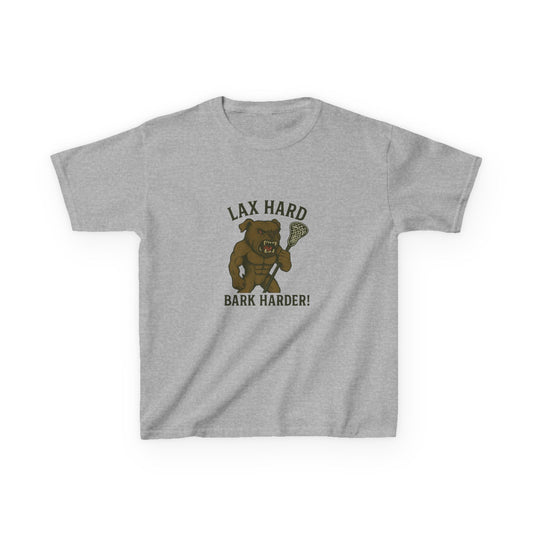 Kids Boy/Girl Graphic Tee - Lax Hard Bark Harder! Funny Kids T-Shirt