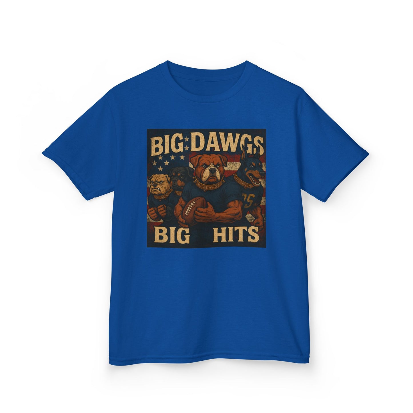 Big Dawgs Big Hits Kids Tee - Fun Cotton Shirt for Sports Events, Everyday Wear