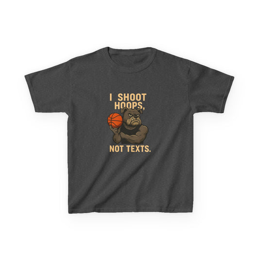 Kids Basketball Tee- I Shoot Hoops, Not Texts