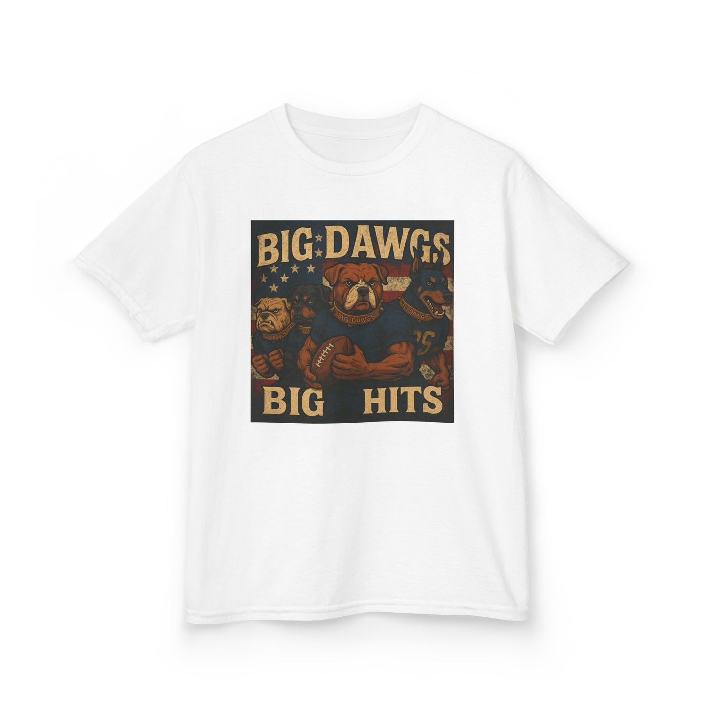 Big Dawgs Big Hits Kids Tee - Fun Cotton Shirt for Sports Events, Everyday Wear
