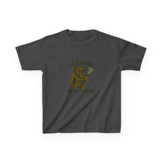 Kids Boy/Girl Graphic Tee - Lax Hard Bark Harder! Funny Kids T-Shirt