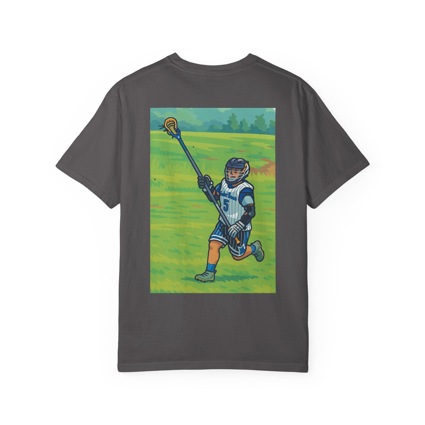 Men's Lacrosse Graphic Tee, Front & Back