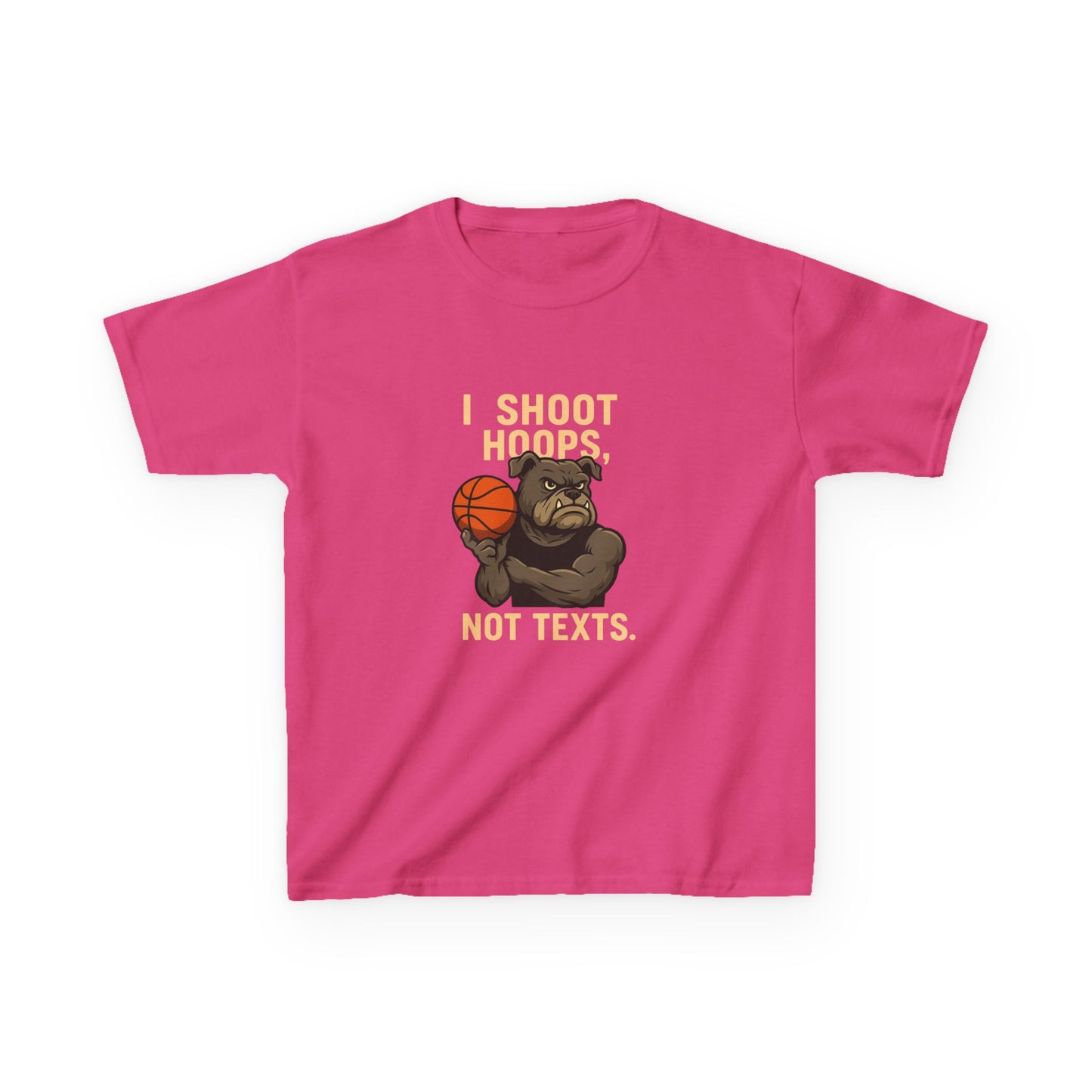 Kids Basketball Tee- I Shoot Hoops, Not Texts